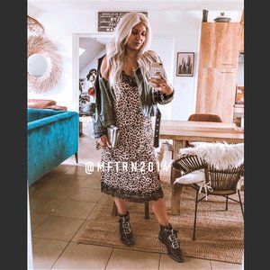 ZARA Animal Print Strappy Dress